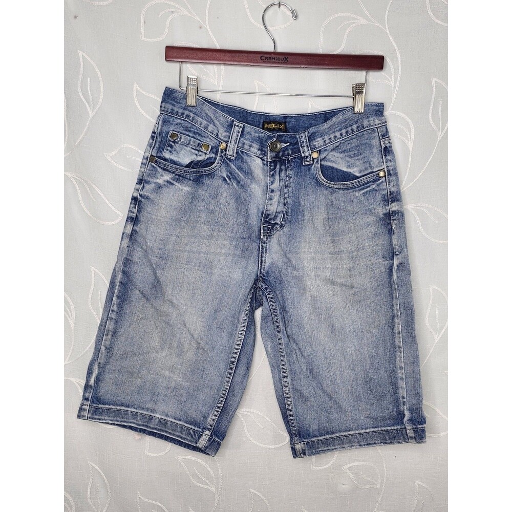 Helix Denim Men's 29 Blue Distressed Denim Jean Shorts Casual Summer